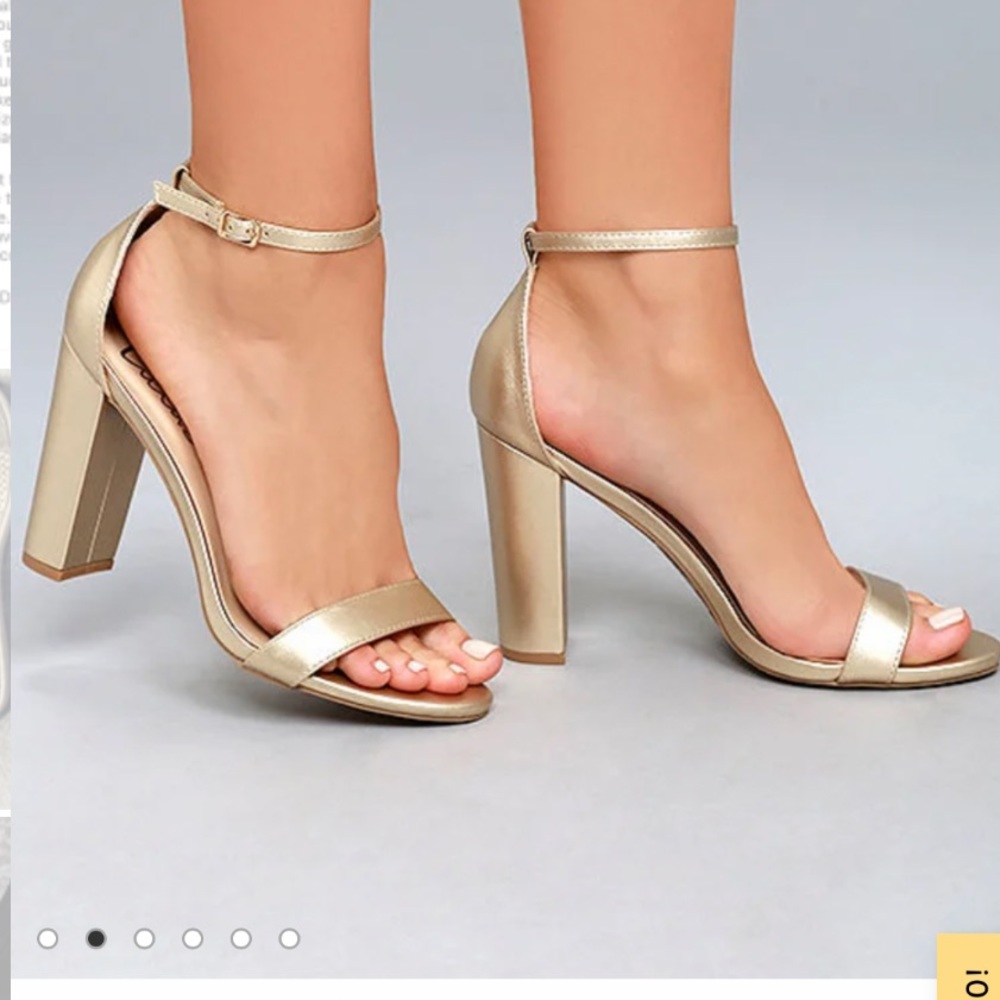 LuLu’s Taylor Gold Ankle Strap Heels Size 7